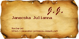 Janecska Julianna névjegykártya